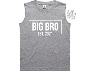 Promoted To Big Brother Singlet For Boys, Big Bro Est Singlet, Big Brother Shirt, I'm Going To Be A Big Brother, Pregnancy Announcement Top