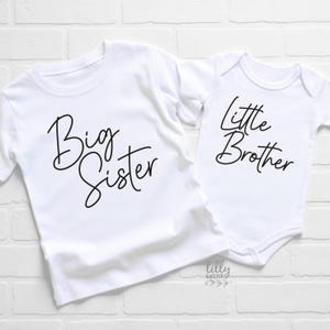 Big Sister Little Brother Matching Set, Big Sis Little Bro Set, Matching Brother Sister Gifts, Matching Sibling Tees, Pregnancy Announcement