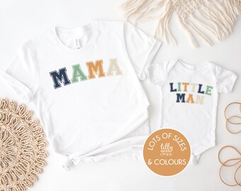 Mama & Me T-Shirts, Mama T-Shirt Mama's Little Man Jumper, Mama And Mama's Mini Matching Outfits, Our First Mother's Day, Mother Son