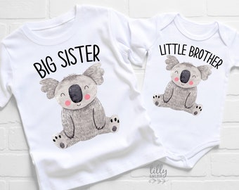 Big Sister Little Brother Set, Matching Sister Brother Outfits, Matchy Matchy Sibling T-Shirts, Big Sister Shirt, Little Brother Bodysuit