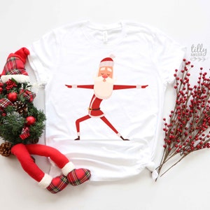 Yoga Santa T-Shirt, Yoga Christmas T-Shirt, Funny Yoga T-Shirt, Santa Yoga T-Shirts, Family Christmas T-Shirts, Matching Family Yoga Tees