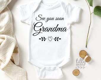 Body de bebé "Hasta pronto, abuela", Body "Hola abuela y abuelo", Anuncio de embarazo para abuelos, Primer nieto, Nanna, Nan