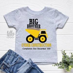 Big Brother T-Shirt, Big Brother im Bau T-Shirt, Zum Big Brother gefördert, ich werde ein großer Bruder sein, Schwangerschaftansage