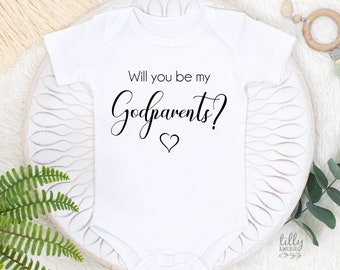 Will You Be My Godparents? Baby Bodysuit, Godparents Invitation, Godfather Bodysuit, Christening Bodysuit, Baptism Bodysuit, Godmother Gift