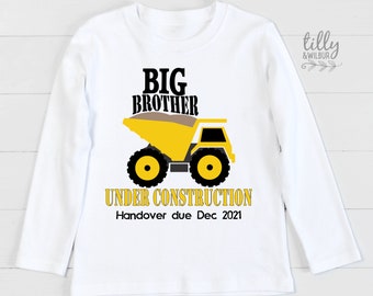 Promoted To Big Brother T-Shirt For Boys, Big Brother Under Construction Shirt, I'm Going To Be A Big Brother Shirt, Pregnancy Announcement