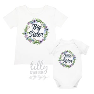 Big Sister Little Sister Set, Matching Sister Outfits, Matchy Matchy Sibling T-Shirts, Big Sister Shirt, Little Sister Bodysuit, New Baby