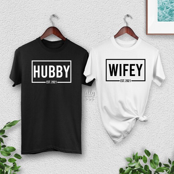 Mr and Mrs Matching T-shirts Hubby and 