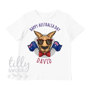 Happy Australia Day Personalised T-Shirt For Boys, Australia Day Gift, Australiana Gift, Kangaroo Gift, Happy Australia Day T-Shirt, Aussie