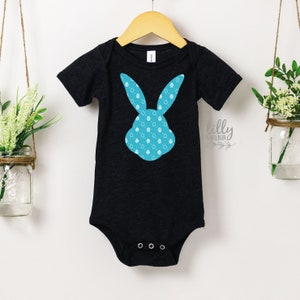 Patterned Easter Bunny Baby Bodysuit For Boys, First Easter One-Piece, Newborn Easter Gift, 1st Easter, Baby&#39;s 1st Easter, Bunny Rabbit Gift