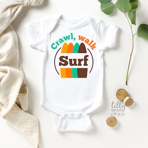unisex baby clothes personalised bodysuit Daddy/'s future surfing buddy custom Baby Onesie\u00ae beach baby summer clothes beach partner