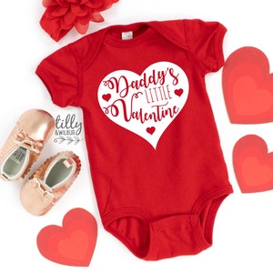 Daddy&#39;s Little Valentine Baby Bodysuit, Valentine&#39;s Day Unisex Baby Outfit, My 1st Valentine&#39;s Day, First Valentine&#39;s Day Gift, Valentine&#39;s