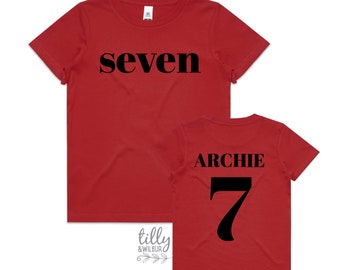 Seven T-Shirt, Seven Year Old Birthday T-Shirt, 7th Birthday Gift, Boy's 7th Birthday T-Shirt, I Am Seven, Birthday Boy,  Happy 7th Birthday