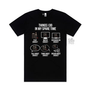Camiseta de críquet, Cosas que hago en mi tiempo libre, Camiseta de críquet para hombre, Camiseta divertida de críquet, Camiseta divertida para papá, Regalo para hombre, Cumpleaños para hombre