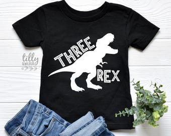 Three Rex Third Birthday T-Shirt, 3rd Birthday, 3rd Birthday Shirt, 3rd Birthday Outfit Boy, Dinosaur Party, Dinosaur T-Shirt, Tyrannosaurus