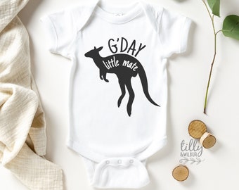 Kangaroo Baby Bodysuit, G'day Little Mate, Baby Shower, New Baby Gift, Newborn Gift, Kangaroo Gift, Australiana, Kangaroo Baby, Aussie Gift