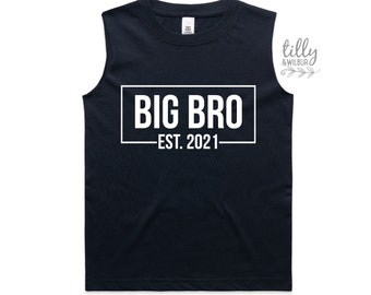 Promoted To Big Brother Singlet For Boys, Navy Big Bro Est Singlet, Big Brother Shirt, I'm Going To Be A Big Brother, Pregnancy Announcement