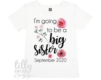 I'm Going To Be A Big Sister T-Shirt For Girls, Pregnancy Announcement Shirt, Personalised Pregnancy Announcement, Sister T-Shirt Gift