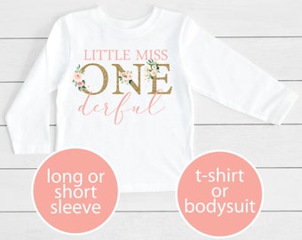 Little Miss Onederful, 1st Birthday Bodysuit, Onederful Bodysuit, First Birthday, 1st Birthday Outfit, Birthday Girl, Onederful T-Shirt