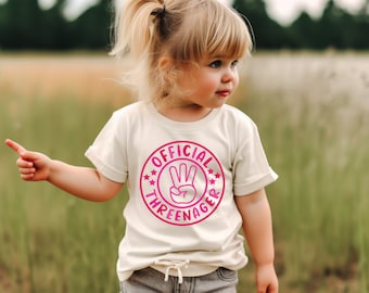 Official Threenager T-Shirt, Third Birthday T-Shirt, 3rd Birthday T-Shirt, Third Birthday Outfit, Young Wild And Three, I Am Three