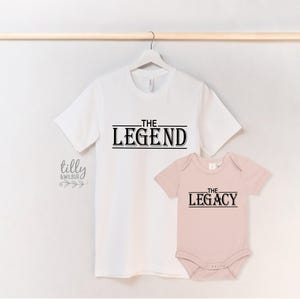 Die Legende Das Vermächtnis Vater Sohn Papa Tochter Passende Shirts, Passender Vater und Baby, Vatertagsgeschenk, Neugeborenen Geschenk, New Dad T-Shirt