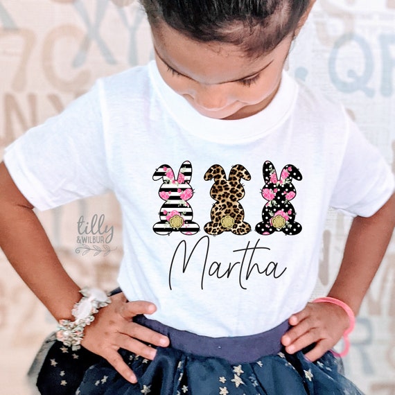 Easter T-shirt for Girls Personalised 