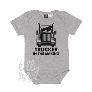 Trucker In The Making Pregnancy Announcement Baby Bodysuit, New Baby Announcement, Baby Shower, Truck Gift, Daddy Is A Truck Driver