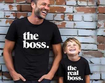 The Boss The Real Boss Matching Shirts, Dad And Kid Tee, Father's Day Daddy Daughter Top