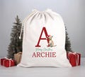 Personalised Santa Sack, Alphabet Santa Sack, 50cm x 70cm, High Quality Cotton Linen, Christmas Gift Bag, Christmas Keepsake, Xmas Stocking product logo