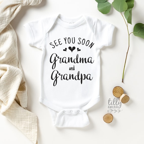 See You Soon Grandma and Grandpa Baby Bodysuit Hello Grandma