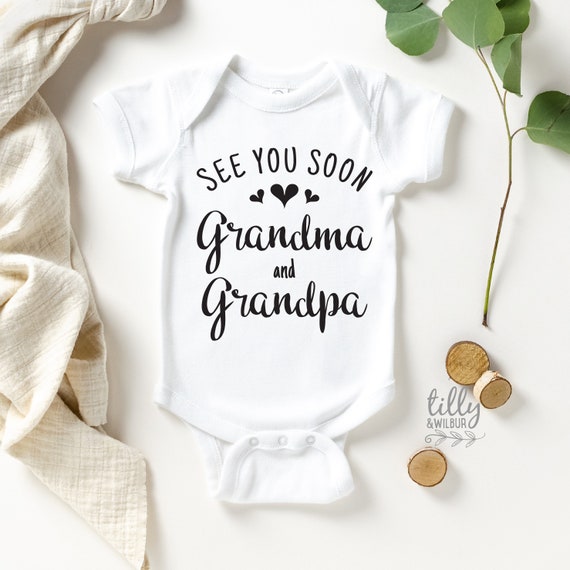 See You Soon Grandma and Grandpa Baby Bodysuit Hello Grandma