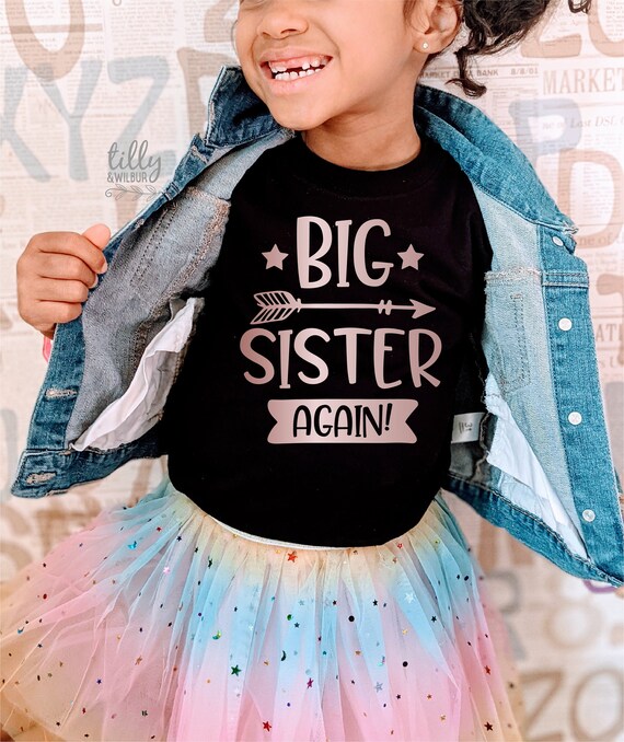 T-shirt Enfant « Je Vais être Une Grande Sœur » – Taille 6 Mois à 20 Ans – Couleurs Assorties