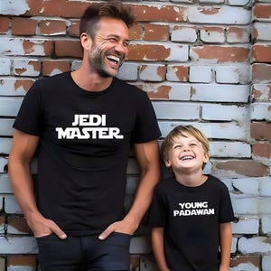 Jedi Master and Young Padawan Father Son Matching Shirts, Matching Dad Baby, Matchy Matchy, Sibling Set, Father&#39;s Day Gift, Christmas Gift