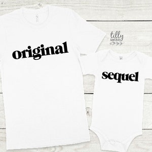 Magliette coordinate padre e figlio del sequel originale, papà e bambino coordinati, papà e bambino coordinati, regalo per la festa del papà, regalo per neonato, neopapà, remix