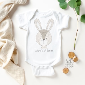 Personalised 1st Easter Baby Bodysuit, First Easter Baby Bodysuit, Newborn Easter Gift, 1st Easter Outfit, Baby&#39;s 1st Easter, Bunny Rabbit