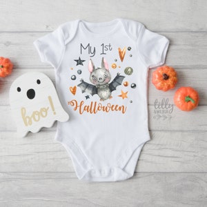 My 1st Halloween Baby Bodysuit, Baby Halloween Outfit, My First Halloween, Halloween Shirt, Bat Baby, Trick Or Treat Baby, Halloween Costume