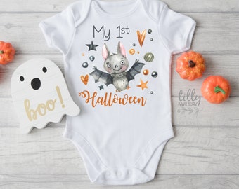 My 1st Halloween Baby Bodysuit, Baby Halloween Outfit, My First Halloween, Halloween Shirt, Bat Baby, Trick Or Treat Baby, Halloween Costume