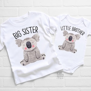 Big Sister Little Brother Set, Matching Sister Brother Outfits, Matchy Matchy Sibling T-Shirts, Big Sister Shirt, Little Brother Bodysuit