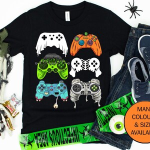 Spooky Controller T-shirt, Spooky Gamer T-shirt, Game T-shirt, Ghost T-shirt, Halloween T-shirt, Pumpkin T-shirt, Monster Controller T-Shirt