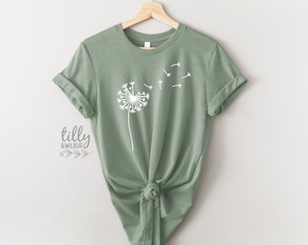 Dandelion T-Shirt, Dandelion Seeds T-Shirt, Dandelion Graphic Shirt, Women's T-Shirt, Graphic Dandelion, Nature T-Shirt, Make A Wish T-Shirt