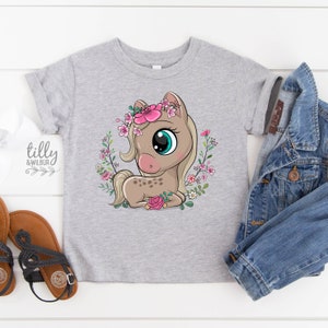 Horse T-Shirt, Girl&#39;s Horse T-Shirt, Equestrian Gift, Horse Riding T-Shirt, Just A Girl Who Loves Horses, Birthday Gift For Girl,