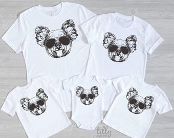 Camisetas familiares a juego con koalas con gafas de sol, regalo australiano, regalo de koala, regalo australiano en el extranjero, regalo de koala, camiseta de koala