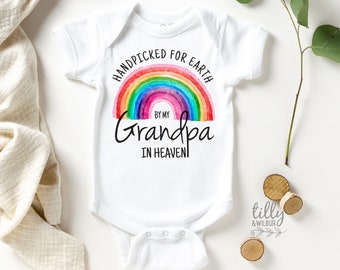 Handpicked For Earth By My Grandpa In Heaven Baby Bodysuit, Handpicked For Earth, Grandpa In Heaven, Pregnancy Announcement, Baby Shower