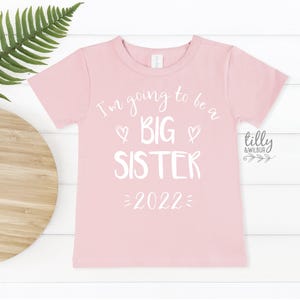Big Sister T-Shirt With Your Year, Big Sister Announcement, Promoted to Big Sister T-Shirt, Pregnancy Announcement Shirt, Big Sister T-Shirt