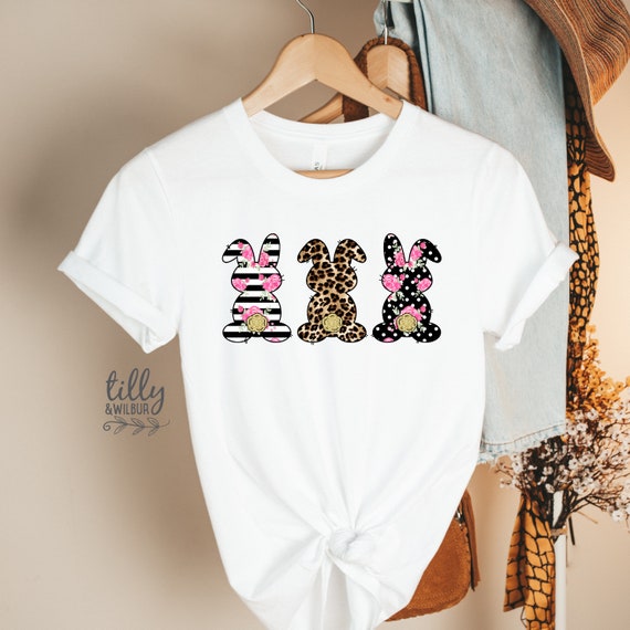 Easter T-shirt Rabbit T-shirt Bunny T-shirt Leopard Print - Etsy Denmark