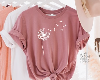 Dandelion T-Shirt – Make a Wish Graphic Tee | Nature-Inspired Women's Shirt | Dandelion Seeds Design