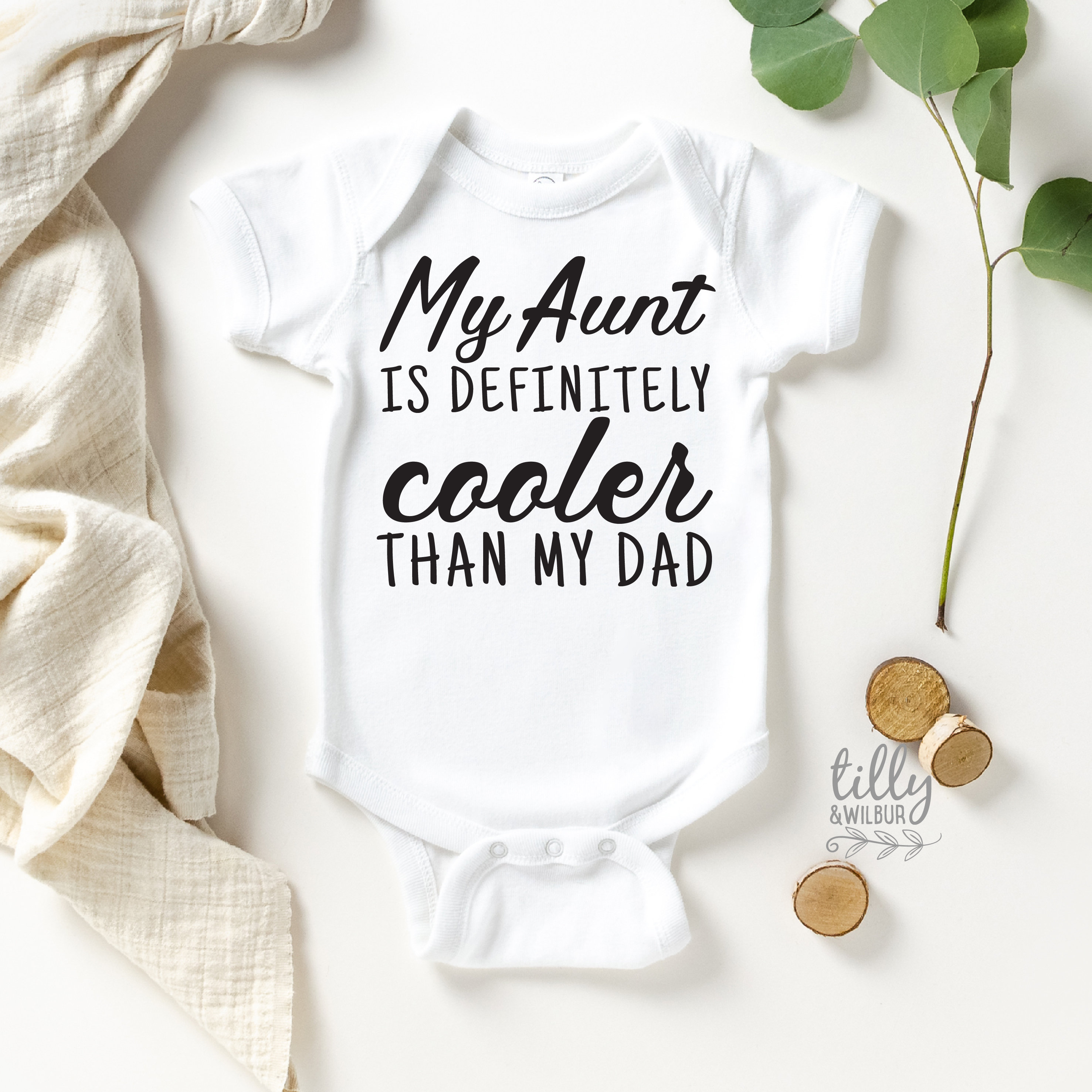 My Aunt is Definitely Cooler Than My Dad Baby Bodysuit Aunty Etsy