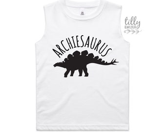 Dinosaur Tank For Boys, Stegosaurus Singlet, Dinosaur T-Shirt, Personalised Dinosaur Gift, Dinosaur Birthday Gift,