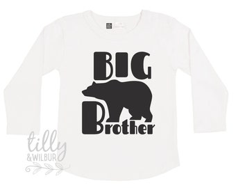 Big Brother Bear Long Sleeve T-Shirt, Big Brother T-Shirt, I'm Going To Be A Big Brother, Pregnancy Announcement Shirt, Brother Gift, Bear
