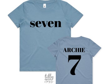 Seven T-Shirt, Seven Year Old Birthday T-Shirt, 7th Birthday Gift, Boy's 7th Birthday T-Shirt, I Am Seven, Birthday Boy,  Happy 7th Birthday