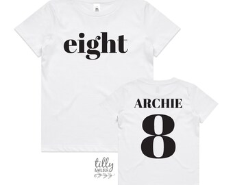 Eight T-Shirt, Eight Year Old Birthday T-Shirt, 8th Birthday Gift, Boy's 8th Birthday T-Shirt, I Am Eight, Birthday Boy,  Happy 8th Birthday